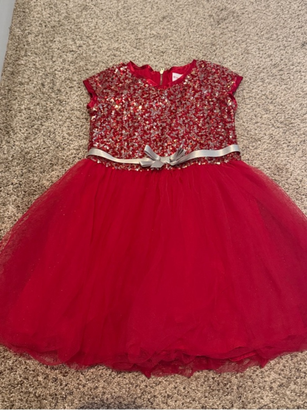 American Girl Red Sequin Tulle Party Dress